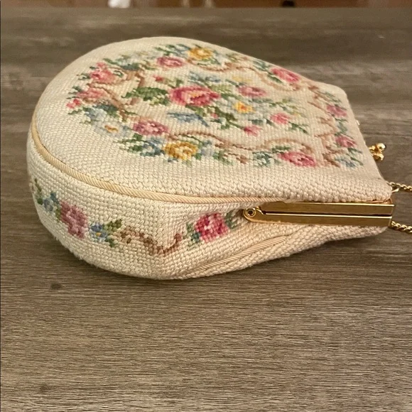 Vintage Floral Needlepoint Purse - Picture 10 of 12